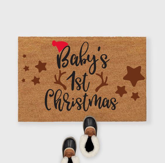 Baby's 1st Christmas Doormat