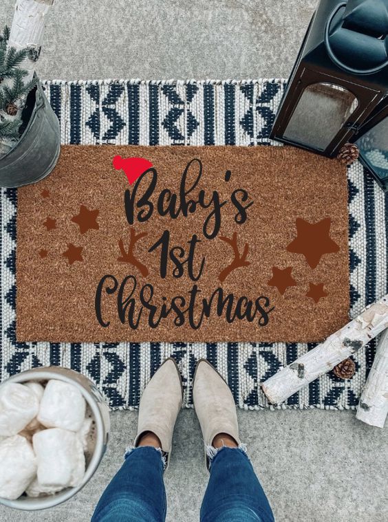 Baby's 1st Christmas Doormat